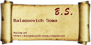 Balassovich Soma névjegykártya